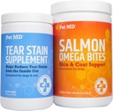 애완 동물 MD 눈물 얼룩 보충교재 & 애완 동물 MD Salmon Omega 조금