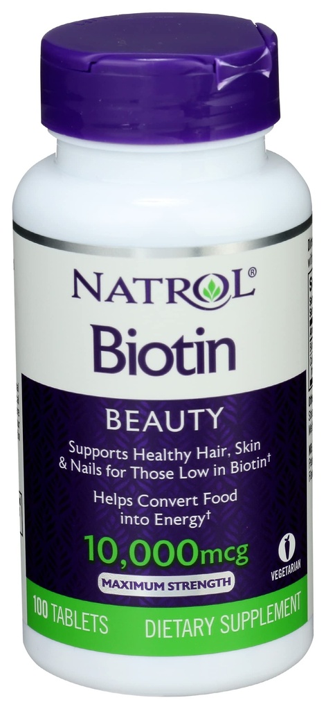 Natrol Biotin 최대 10000 Mcg, 100 정제