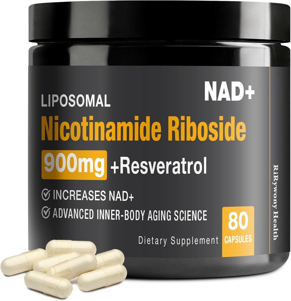 NAD+ 보충교재 - Nicotinamide Riboside (NR)와 Resveratrol Quercetin 900mg, 80 캡슐, USA-063-0911XL-136NAD를 가진 NAD+