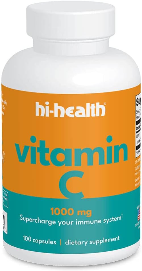 Hi-Health 비타민 C 1000mg 와 로즈 엉덩이 (100 캡슐)
