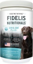 FIDELIS 피부 & 외투 Plus+ 개 피부 & 외투 보충교재, 오메가 3, 비타민 E의 개를 위한 연어 기름, 지방산, 건강한 피부, 빛나는 외투, 성숙한, 미국, 야채 풍미, 120 연약한 가슴에서 만드는 크고 & 작은