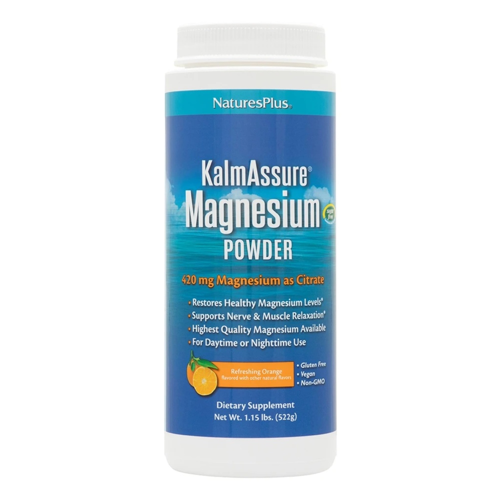 NaturesPlus KalmAssure 마그네슘 분말 - 1.15 lb의 2 - 오렌지 맛의 팩 - Nerve 및 근육 Relaxation 지원 - 비 GMO, 글루텐 무료, Vegan - 120 총 서빙