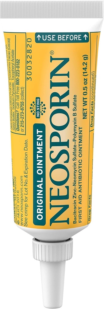 Neosporin 본래 감염 보호를 위한 Bacitracin 아연을 가진 응급 항생 연고, 부상 치료 & 흉터 외관 Minor 커트를 위한 Minimizer, 스크랩 및 화상, .5 oz