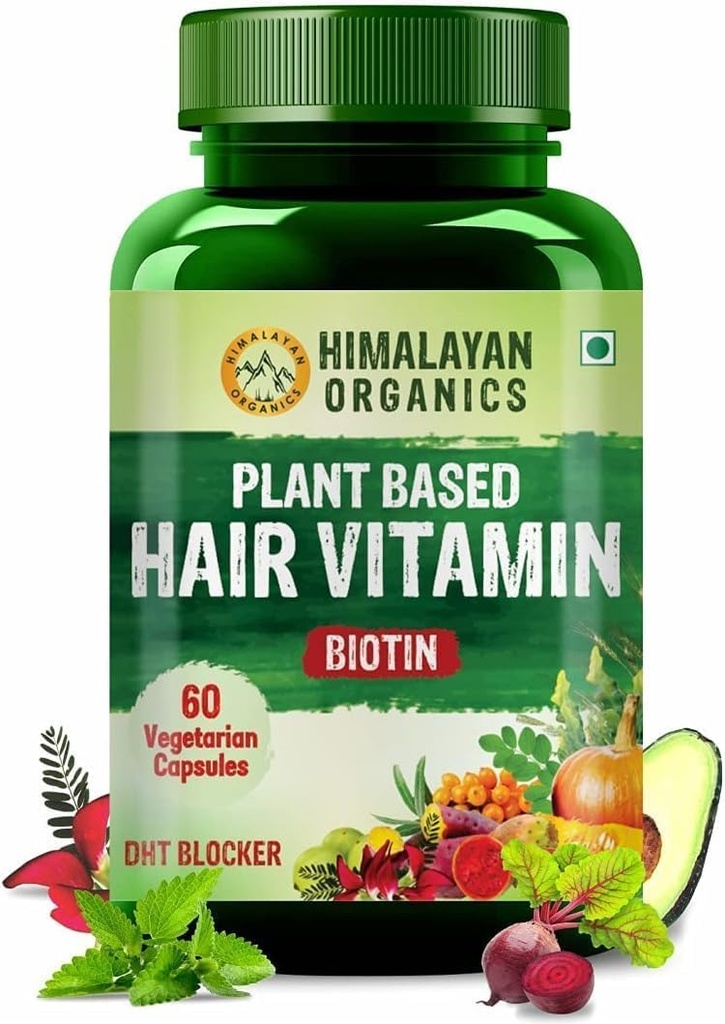 식물 기반 헤어 비타민 Biotin (60 Veg 캡슐) 100 % 초본 알려진 부작용 - 약국의