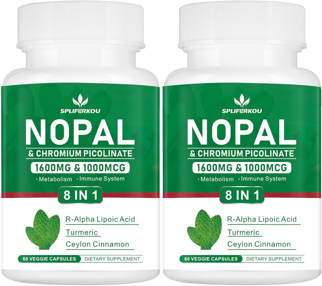 Super Nopal 1600mg, R-Alpha Lipoic Acid, Turmeric, 120 캡슐 (60 인분)