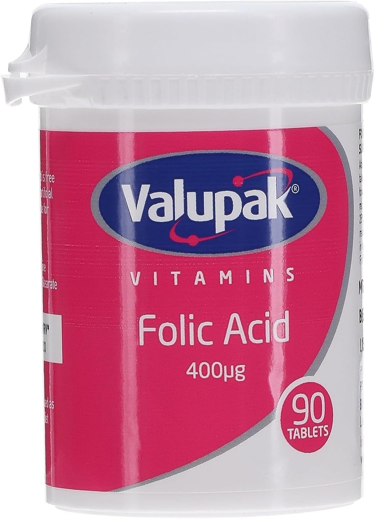 Valupak 비타민은 Folic 산 400mg 90 정제를 보충합니다