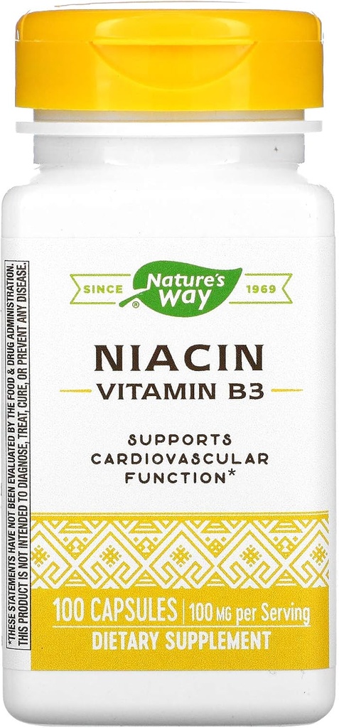 Niacin, 비타민 B3, 100 mg, 100 캡슐, 자연의 방법