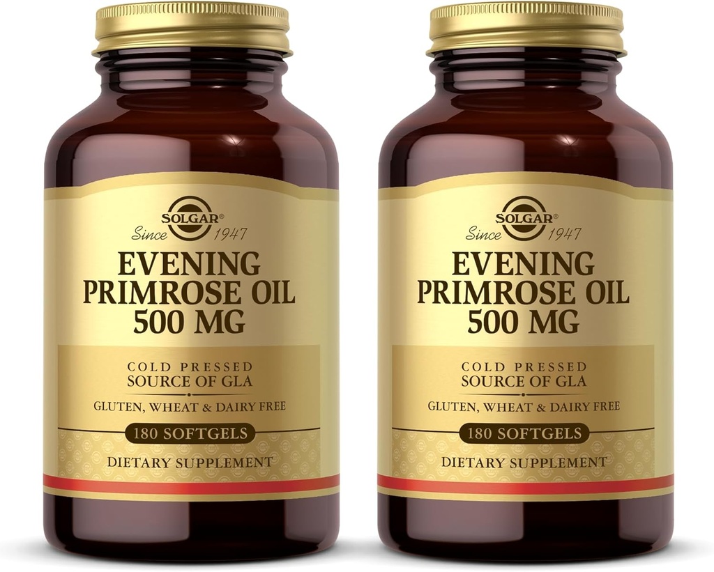 Solgar 저녁 Primrose 오일 500 mg - 180 Softgels, 2 팩 - GLA의 냉각 프레스 소스 - 글루텐 무료, 낙농 무료 - 360 총 서빙