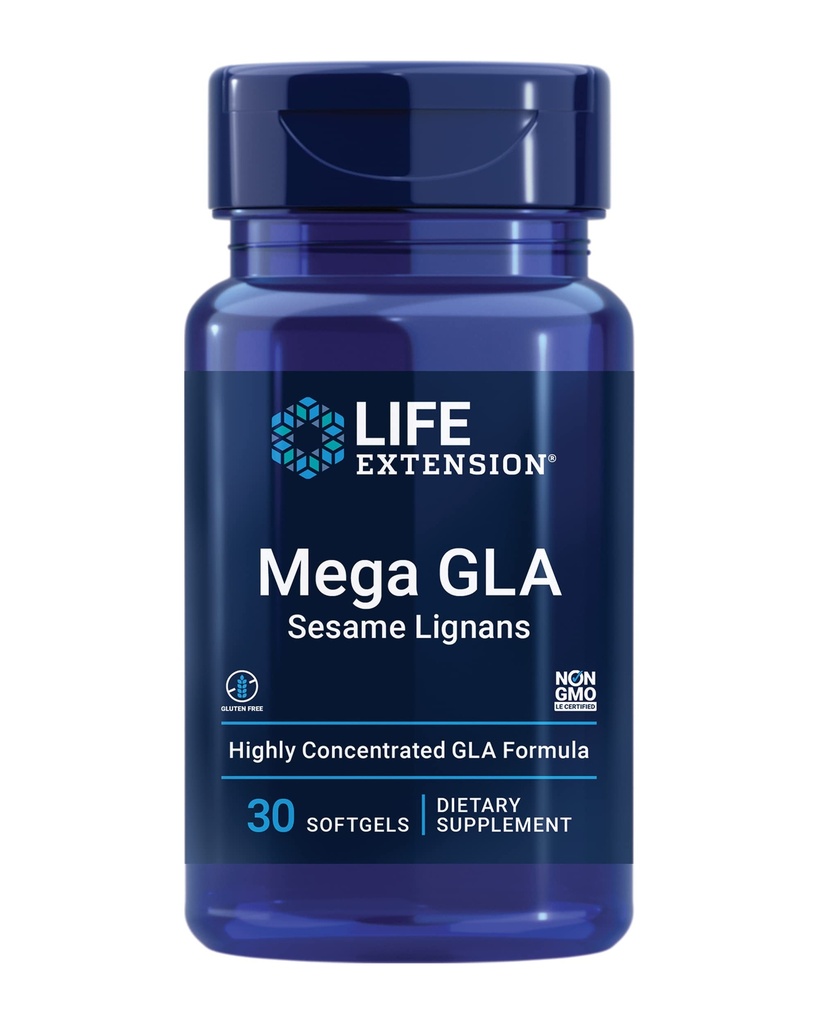 수명 연장 메가 GLA Sesame Lignans, Omega-6 지방산은 건강한 염증성 응답, 글루텐 자유로운, 비 GMO, 30 softgels를 승진시키기 위하여 산을 피로하게 합니다
