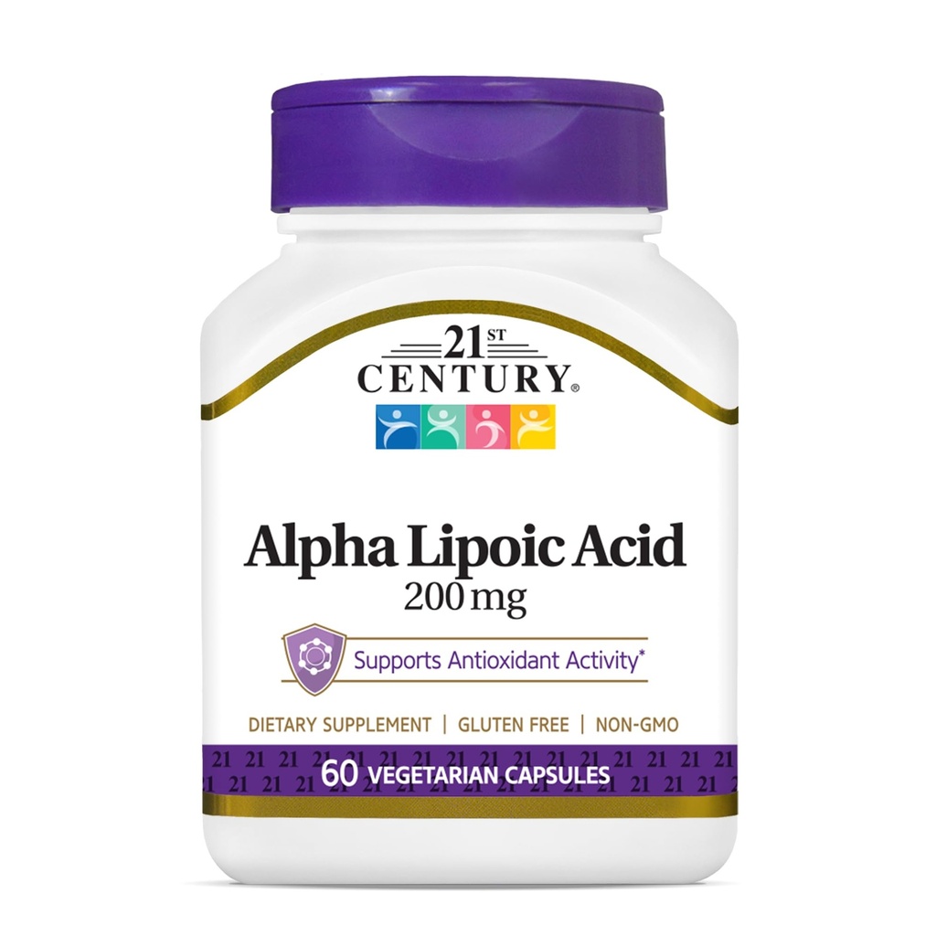 21세기 의료 알파 Lipoic 산 200 mg, 60 카운트 채식 캡슐