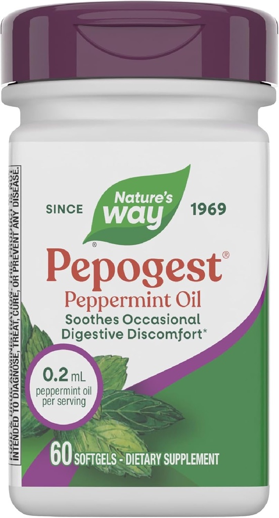 자연의 방법 Pepogest Peppermint 기름, Soothes Occasional 위장 Discomfort*, Enteric 입히는 Peppermint 기름 Softgels, 60 Softgels (5월 Vary 포장)