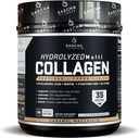 SASCHA FITNESS Hydrolyzed Multi Collagen Peptides Tipes 1,2 & 3|Hyaluronic Acid|Biotin |Cynatine HSN|Vitamin C & E | 모발, 피부 및 뼈 지원|Caramel Macchiato