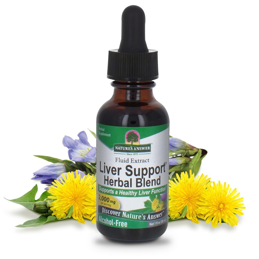 Nature's Answer Alcohol-Free Liver Support, 1-Fluid Ounce | 건강한 Liver Function | Natural Cleanser & Detoxifier | 전체 건강 지원