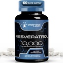 WELLNESS LABSRX Resveratrol 120 캡슐, Resveratrol 보충교재, Resveratrol 1000mg Polygonum 뿌리, 건강한 노후화, 심장, 뇌 건강 지원 - Vegan, 케토를 위한 Trans Resveratrol