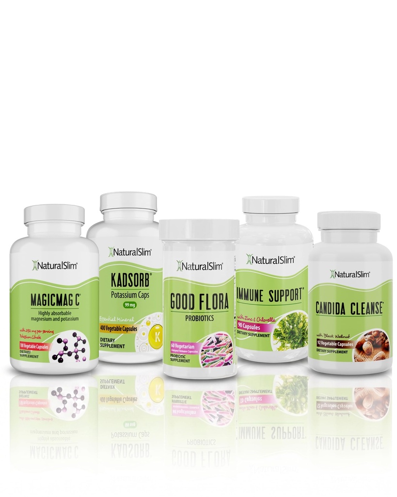 Cleansing의 NaturalSlim Superb 번들 – Candiseptic Kit, MagicMag C 및 Kadsorb 보조제 | 더 나은 소화, 면역 체계 및 신장 지원 | Vegan, Frank Suarez의 공식화
