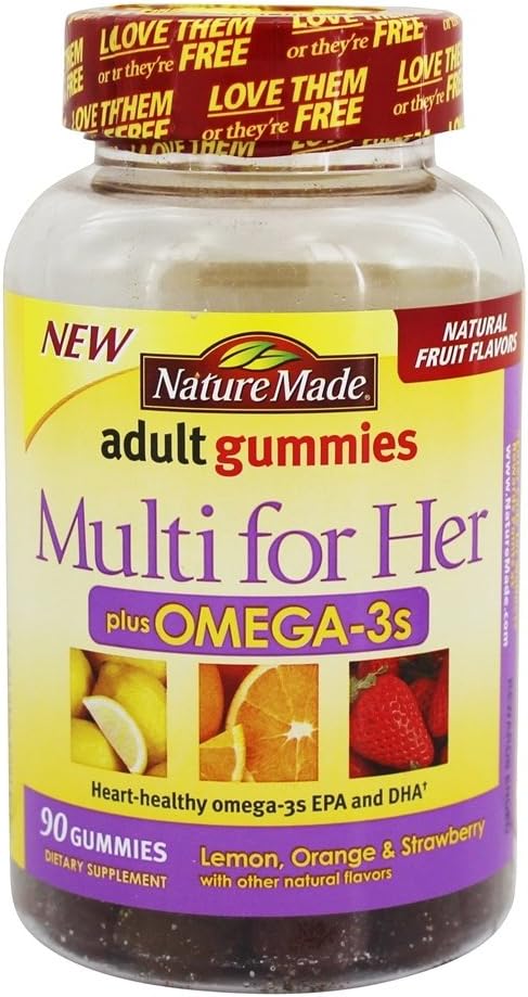 자연 만든 다 용 그녀의 Plus Omega-3 성인 Gummies, 90 Count