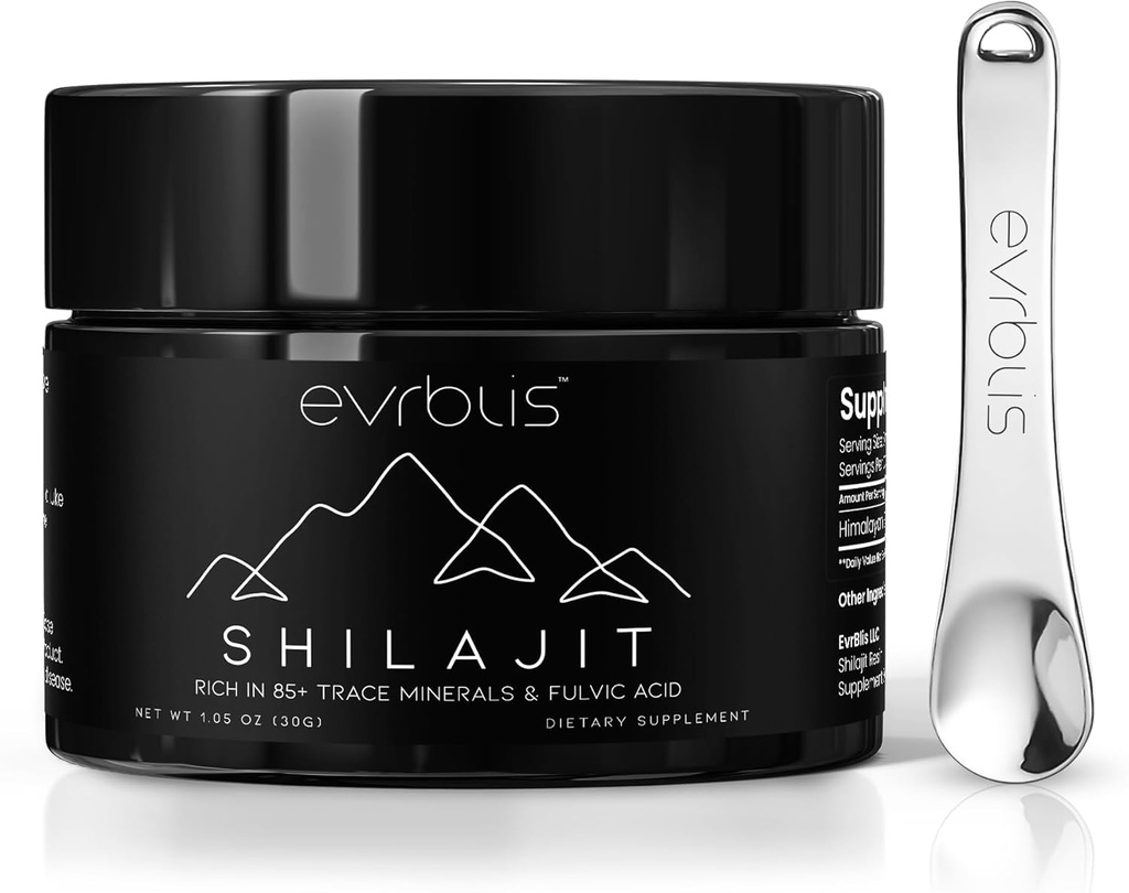 순수한 Himalayan 유기 Shilajit 수지, 남자를 위한 최대 힘 금 급료 Shilajit 보충교재 & 85+ 추적 무기물 & Fulvic 산 (30 그램, 60 서빙)를 가진 여성 자연적인 에너지 부스트 & 면역성이 있는 지원.