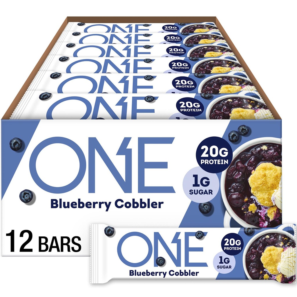 1개의 단백질 막대기, Blueberry Cobbler, 20g 단백질과 1g 설탕, Pantry Staples, 2.12 oz (12 조사)를 가진 글루텐 자유로운