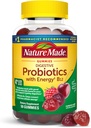 Nature Made Digestive Probiotics and Energy B12 Gummies, 여성 및 남성, 50 Probiotic Gummies, 25 일 공급을위한 Probiotics