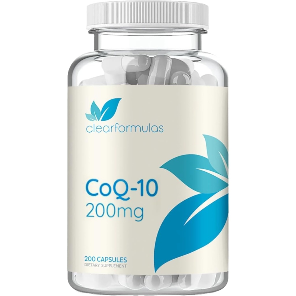 명확한 공식 빠른 흡수 CoQ10 200mg - 심장 에너지와 시효 지원을 위한 Coenzyme Q10 유력한 산화제 - 높은 안정성 CoQ10 Ubiquinone 캡슐 - cGMP 미국 실험실에서 만드는