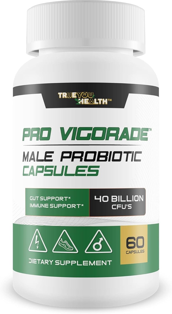 Probiotic Vigorade - Pro Vigorade Male Probiotic 캡슐 - 남성 건강 지원 Probiotic 공식 - Gut Support - 자연 면역 지원 - 40 억 CFU의 프리미엄 건강 지원 Probiotics