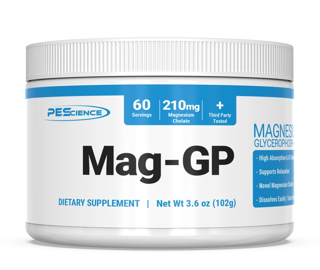 PEScience Mag-GP의 마그네슘 글리세로 인산염 킬레이트 분말, 60의 서빙, 높은 흡수, 개량된 잠, 캘리밍, 긴장 기복 & 남자 & 여자를 위한 주름 지원