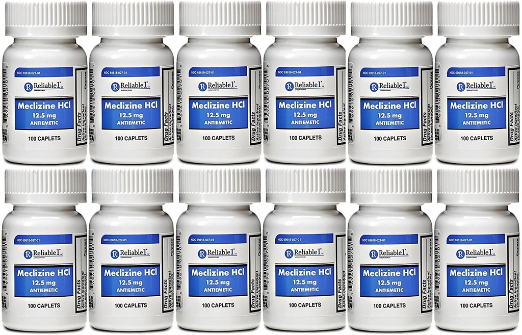 Meclizine 12.5 mg 항균제, 2의 운동 Sickness 100 모자 릿 팩