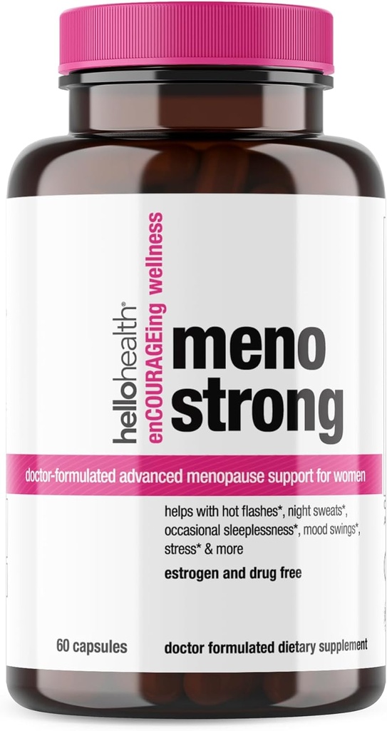 Menopause는 여자를 위해 보충합니다 – 밤 땀 구호를 위한 Meno 강한 Perimenopause 보충교재, Sleeplessness, 무드 그네, 자연적인 호르몬 균형, 긴장, 뜨거운 섬광 Menopause 구호 - 60의 캡슐