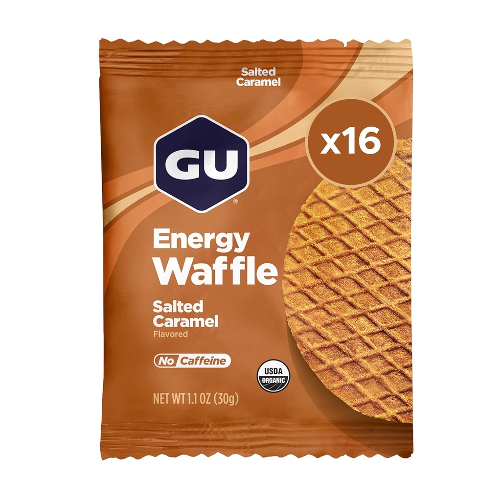 GU Energy Stroopwafel Salty의 Caramel Sports Nutrition Waffle, Caffeine-Free 및 Kosher 낙농장, 어떤 운동, 16 조사를 위한 온 이동 에너지