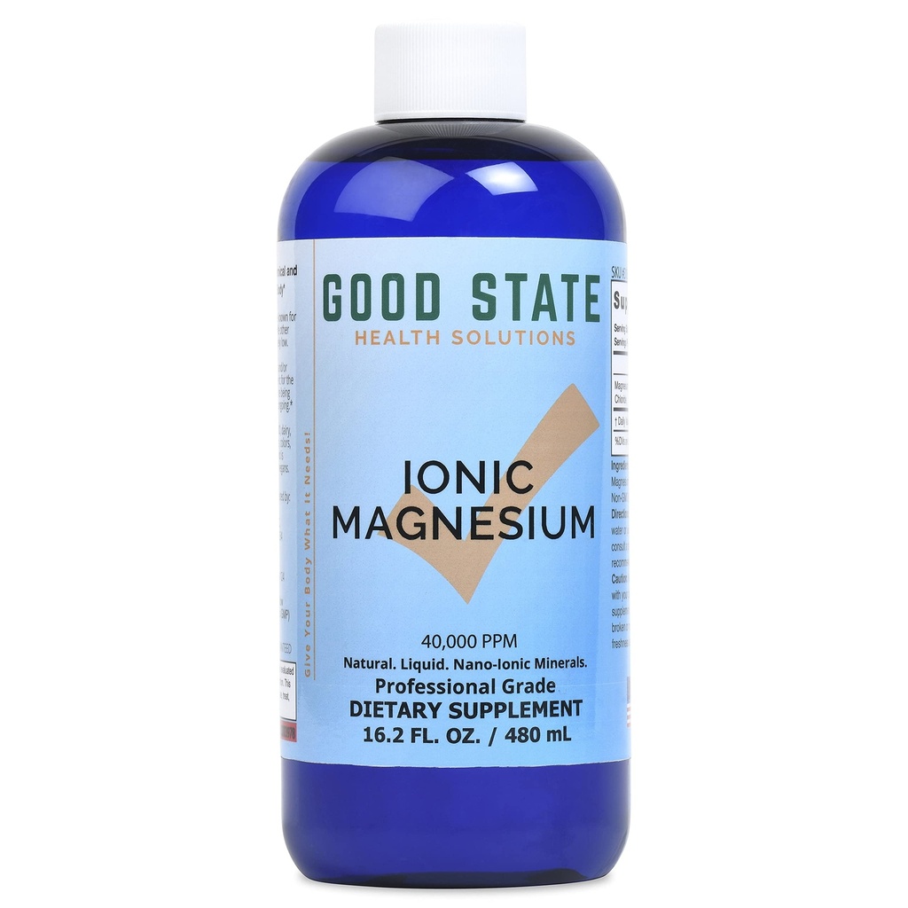 Good State | 이오니아 마그네슘 16 oz.| 천연 | 나노 크기 미네랄 기술 | 전문 학년 | 건강한 화학 및 효소 반응 지원 | 192 서빙 당 100 mg에서 서빙 | 16 Fl oz Bottle