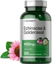 Horbäach Echinacea Goldenseal 캡슐 | 1400mg | 300 개 | 채식주의자, 비 GMO, 글루텐 무료 추출물 보충교재