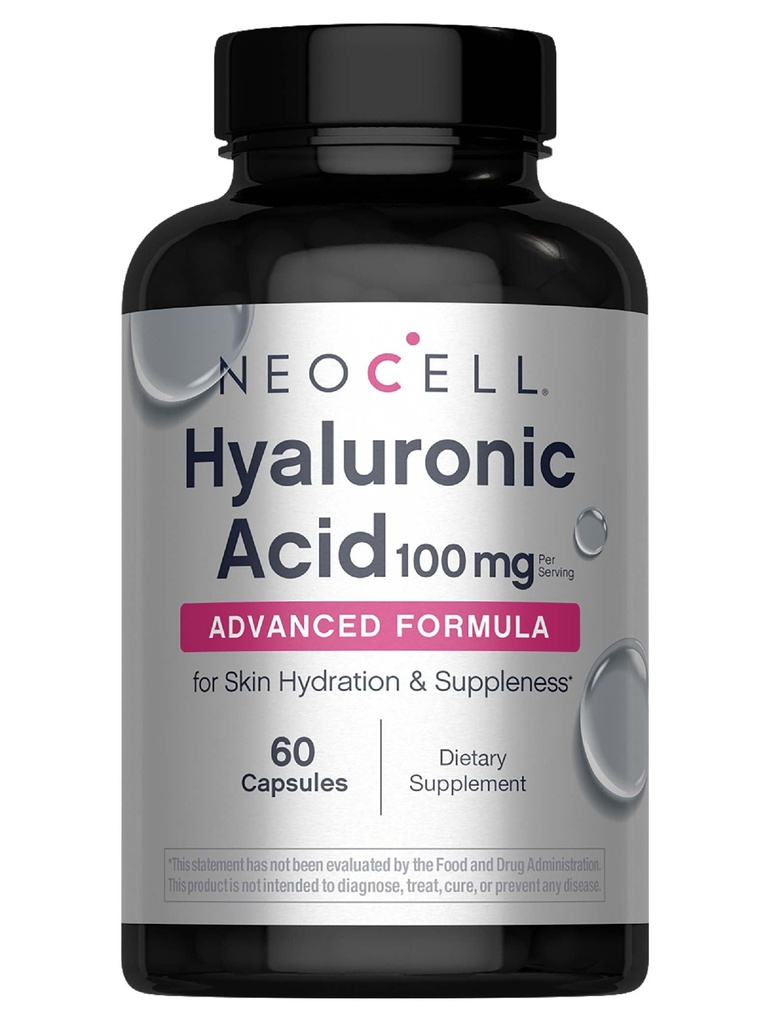 NeoCell Hyaluronic 산 캡슐, 정유, 지원 조직 Hydration, 글루텐 자유로운, 60 조사, 1개의 병