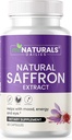 Natural Saffron 보충제 - 순수 프리미엄 추출물 캡슐 - 계류 지원 - 눈 지원 - 에너지 - 미국에서 만든 - 88.50 mg - 60 알약 - 최적화 - Pastillas de Azafran