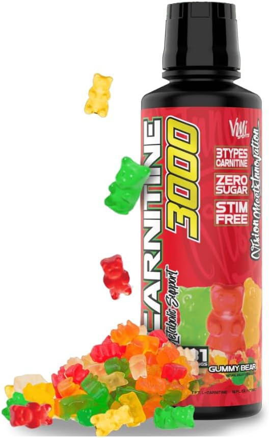 L-Carnitine 3000 액체 | 3000 mg Carnitine Supplement | 남성과 여성을 위한 Zero Calorie Zero Sugar Keto Friendly| 31 인분 (고무 곰, 16 인분.)