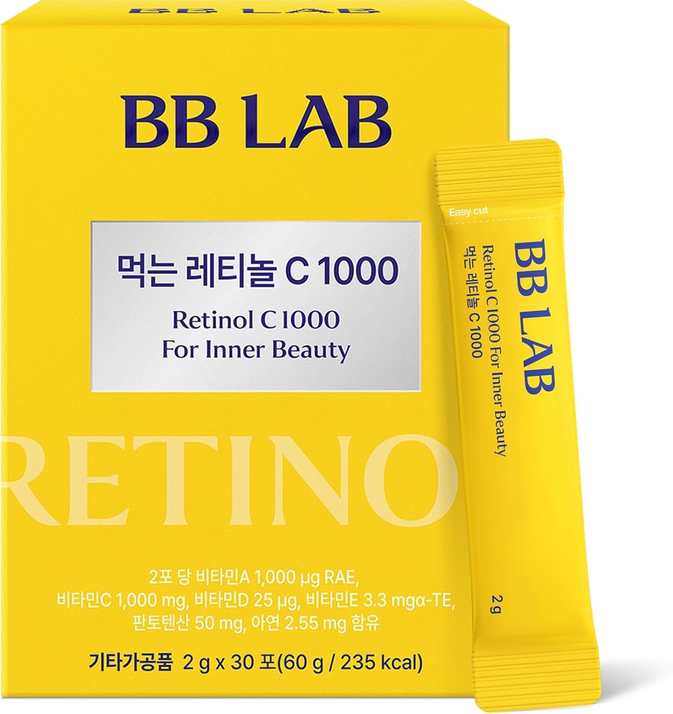BB LAB Retinol C 1000, 비타민 C, Retinol, 비타민 E, B5 및 Radiant 피부를 위한 아연, 한국 건강한 찾고 피부를 위한 안 아름다움 보충교재