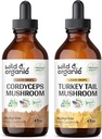 야생 & 유기 Cordyceps Tincture 4 fl oz & 터키 꼬리 버섯 Tincture 4 fl oz