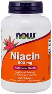 Niacin, 500 mg, Tr 250 탭으로 이제 식품 (포장 3)