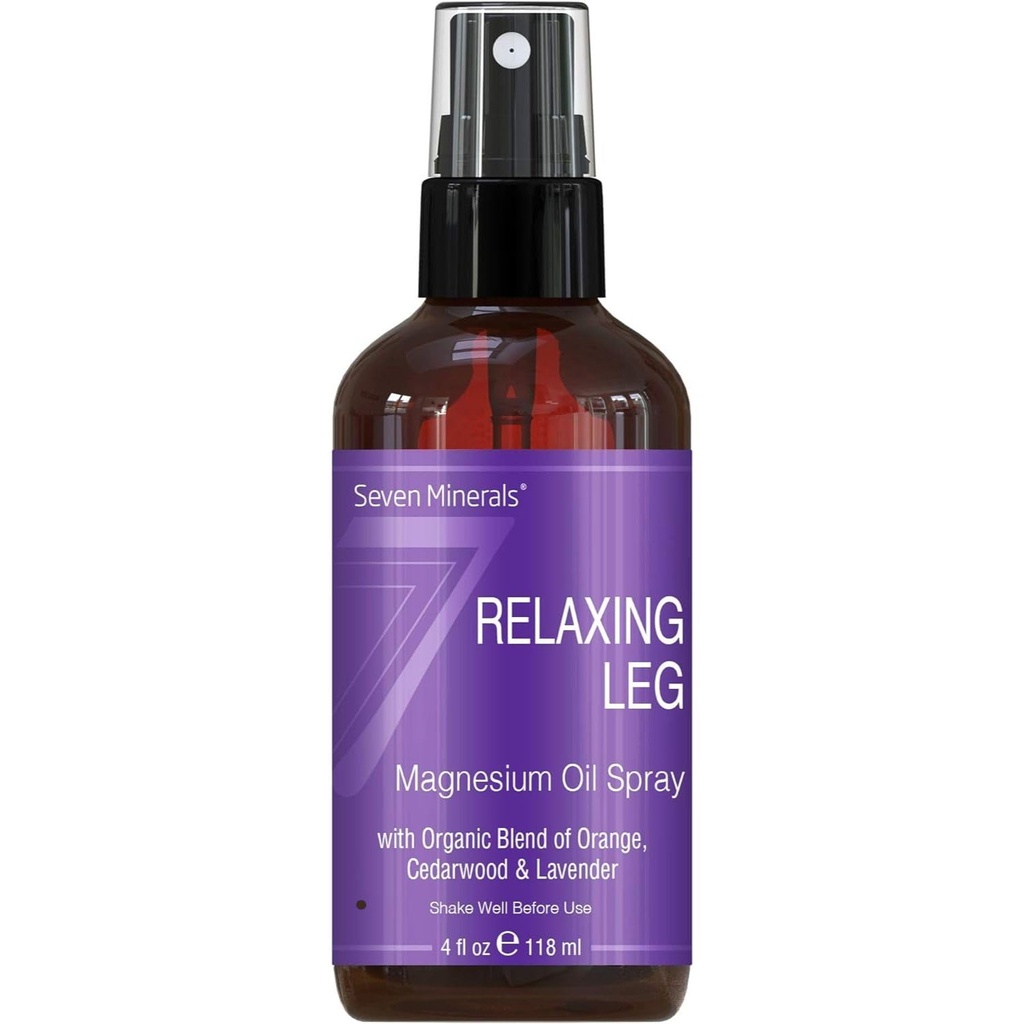 Seven Minerals Relaxing Leg 마그네슘 스프레이, 에센셜 오일의 강력한 혼합 (오렌지, Cedarwood, & Lavender), 그 Calms 다리는 자연적으로. 4개 fl oz,