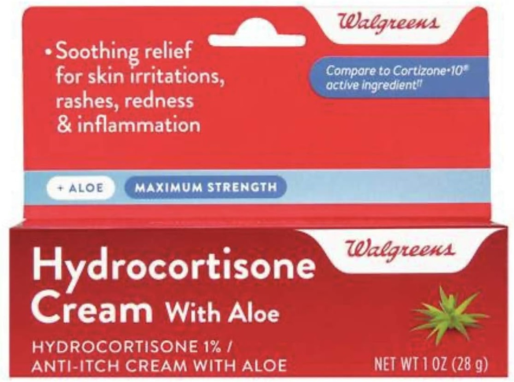 알로에 크림 1% Maximun 힘을 가진 Walgreens Hydrocortisone