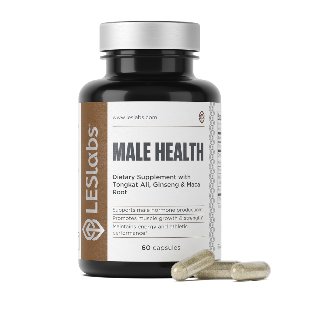 LES Labs 남성 건강 – 강화 호르몬 생산, 힘 & 활력, 드라이브 & 내구시간 – Tongkat Ali, Ginseng, Maca & Boron – 비 GMO 보충 – 60 캡슐