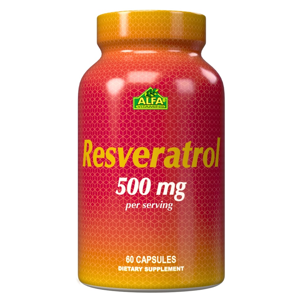 Alfa Vitamins의 Resveratrol 1000mg - 강력한 산화 방지제, 도움은 세포 손상을 방지 - 뇌 기능, 심장 혈관 건강, 대사, 노화 방지 효과 지원 - 60 캡슐