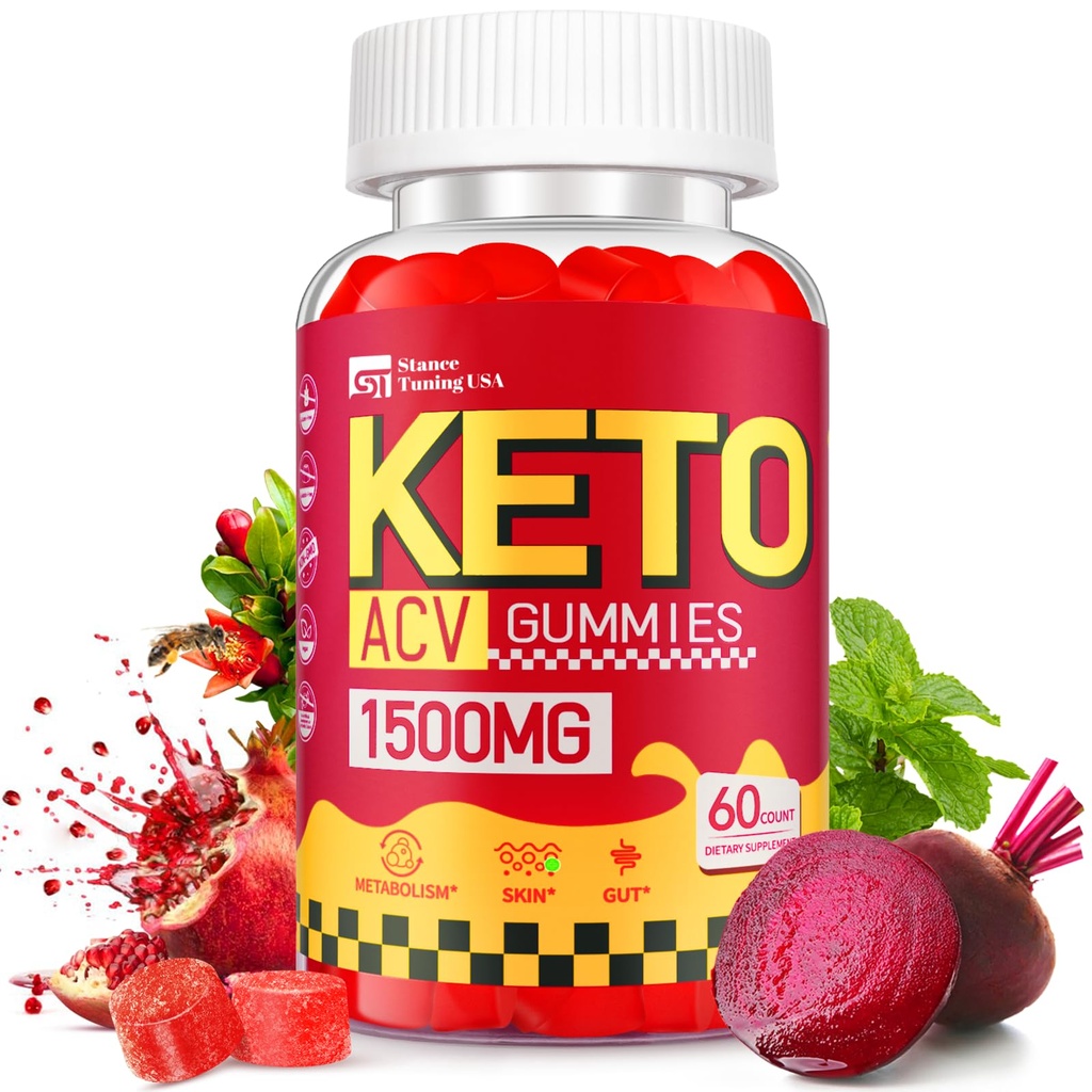 체중 감량을위한 Keto ACV Gummies - 어머니가있는 맛있는 1500MG Apple Cider Vinegar, Probiotics, 비타민 B6 & B12 - 설탕 무료, Vegan & Non-GMO - Gut Health, Metabolism 및 여성을위한 지방 연소