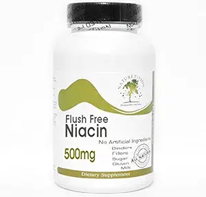 플러시 무료 Niacin 500mg ~ 90 캡슐 - 첨가제 없음 ~ Naturetition 보충제