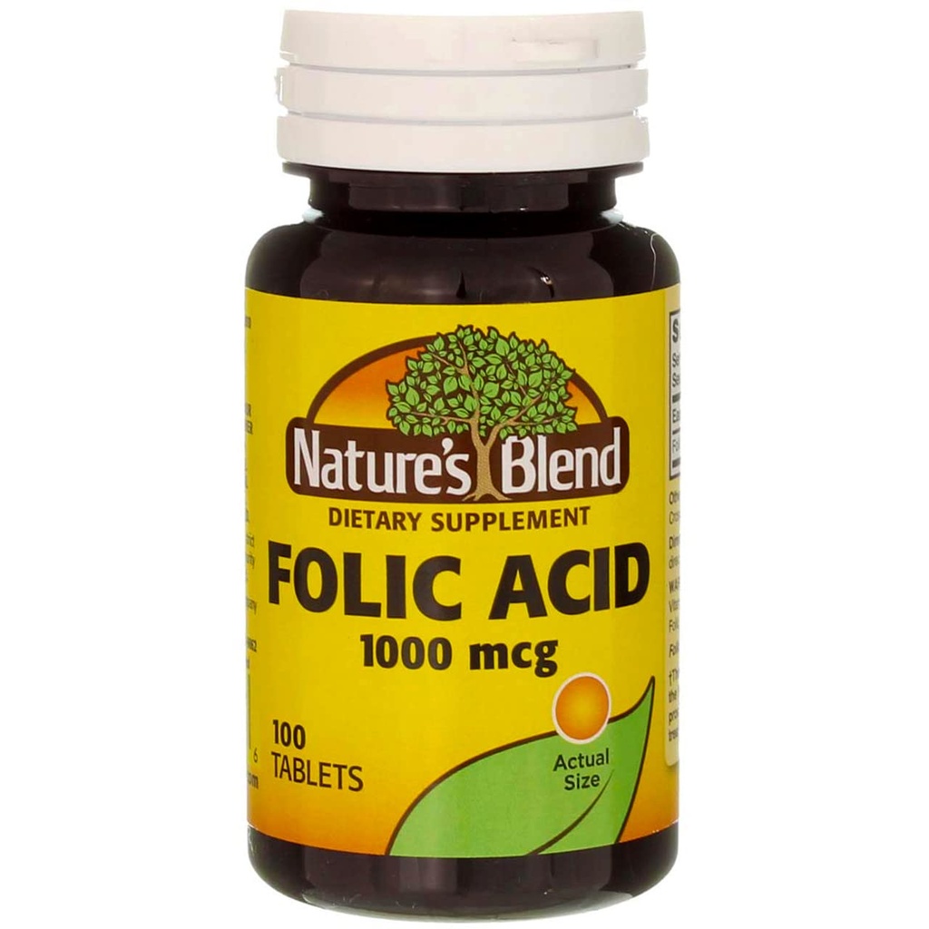 자연의 혼합 Folic 산 1000mcg 정제 100 개 (2 팩)
