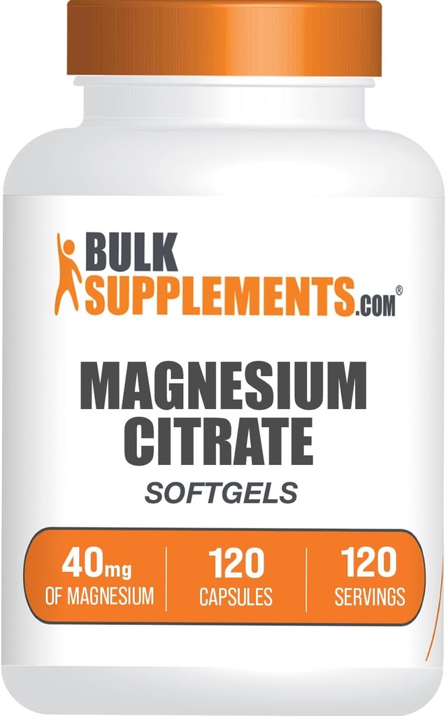 BulkSupplements.com 마그네슘 시트레이트 Softgels - 마그네슘 보충, 마그네슘 시트레이트 보충 - 글루텐 무료, 봉사 당 1 Softgel (40mg의 마그네슘), 120 개 (팩 1)