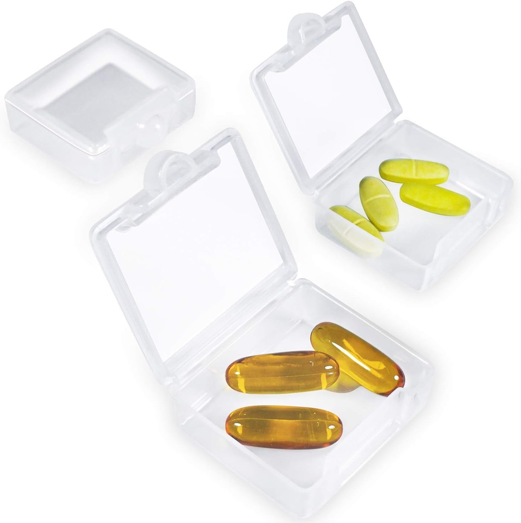 작은 알약 케이스 주최자 3 팩, 매일 알약 케이스 One Day Mini Pill Box Container Portable for Purse Pocket Small Pill Holder Case (White)