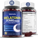 성인을위한 Melatonin 20mg Gummies - 설탕 무료 Melatonin Gummies L-Theanine, 마그네슘, Ashwagandha, Turmeric, D3 및 아연 - Non-Habit 성형