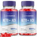 rize 실험실 (Pack of 2 Leangenix Keto + ACV Gummies for Advanced Weight Loss, 지방을 태우고 에너지의 주요 소스, Gomitas, 보충 검토 (120 Gummies)