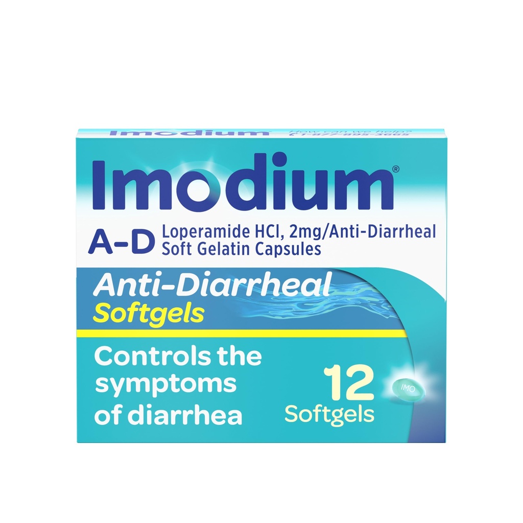 Loperamide HCl, Anti-Diarrheal Medicine을 가진 Imodium A-D Diarrhea Relief Softgels는 급성, 여행자의 Diarrhea, HSA/FSA Eligible, 12 ct 때문에 Diarrhea의 증상을 통제하는 것을 돕기 위하여 항 Diarrheal 약을 기복합니다
