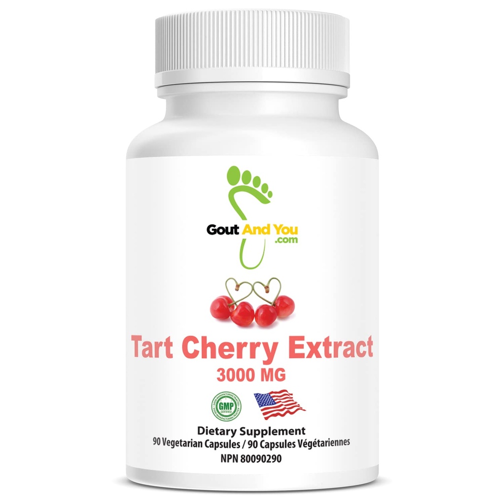 Gout과 You Tart Cherry Extract | 3000 mg의 서빙 | 90 채식 캡슐 | 글루텐 프리